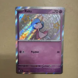 Pokemon TCG Ralts Card Baby Shiny Paldean Fates Scarlet & Violet 153/091 - Image 1