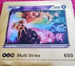 Pokemon Gold Foil Fan Art Eevee Evolutions card - Image 3
