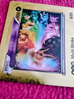 Pokemon Gold Foil Fan Art Eevee Evolutions card - Image 4