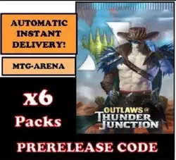 MAGIC MTG ARENA CODE CARD OUTLAWS OTG 6 PACKS PRERELEASE Physical Delivery - Image 1