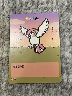 Pokiebubies 1st Ed Pidgie Pidgeot 24 Derpy Pokemon Fan Art Card V1 Set 1 - Image 1
