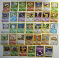 Vintage Pokemon Game Cards Lot Of 34 Different Fossil Jungle UNUSED 1999 Wizards - Image 1