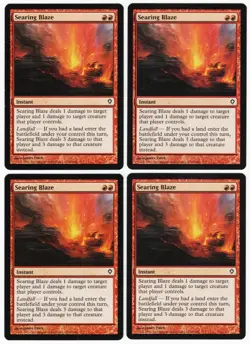 Searing Blaze x4 4x 2010 Worldwake PLAYSET Red Common Instant MTG NM AZ1 - Image 1