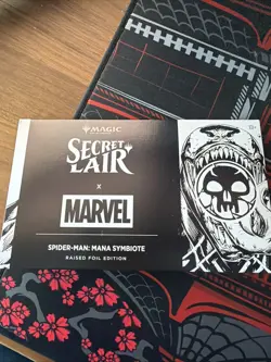 MTG Secret Lair Marvel Spider-Man: Mana Symbiote Raised Foil Opened Pack - Image 1