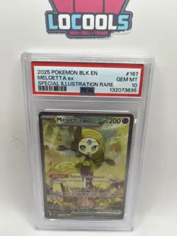 2025 POKEMON BLK EN-BLACK BOLT SPECIAL ILLUSTRATION RARE #167 MELOETTA EX PSA 10 - Image 1