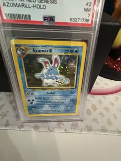 Pokemon 2000 Neo Genesis Azumarill Holo 2/111 PSA 7 SWIRL - Image 2