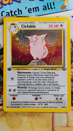 Clefable 01/64 Holo Rare 1st Edition Jungle 1999 Pokemon NM-/LP+ - Image 1