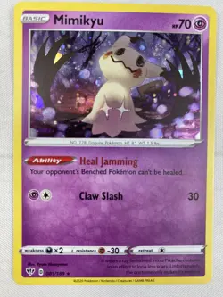 Pokemon TCG SWSH Darkness Ablaze Mimikyu 081/189 Cosmos Holo Promo SWIRL NM! - Image 1