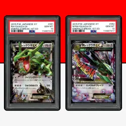 Pokemon PSA 10 SET M Rayquaza EX Holo XY6 1st Ed Emerald Break 061 062 078 Mega - Image 1