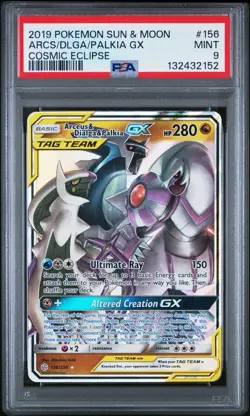 Pokemon TCG Arceus & Dialga & Palkia GX 156/236 Sm-Cosmic Eclipse PSA 9 Sun Moon - Image 1