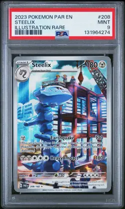 2023 Pokemon Paradox Rift Steelix #208 Illustration Rare PSA 9 Mint - Image 1
