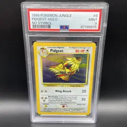 1999 POKEMON JUNGLE #8 PIDGEOT-HOLO NO SYMBOL ERROR PSA 9 - Image 1