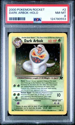2000 POKEMON ROCKET #2 DARK ARBOK-HOLO PSA 8 - Image 1
