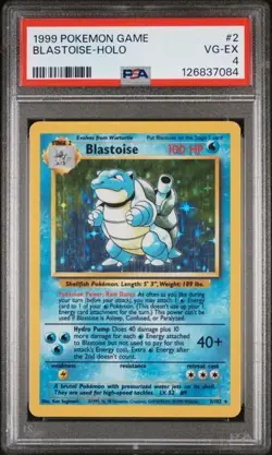 1999 POKEMON GAME #2 BLASTOISE-HOLO RARE PSA 4 VERY GOOD-EXCELLENT - Image 1