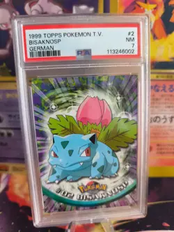 Pokemon Card Bisaknosp Ivysaur Topps Blue Logo Vintage German Deutsch PSA 7 - Image 1