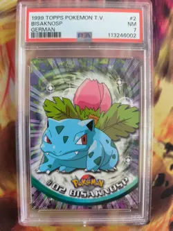 Pokemon Card Bisaknosp Ivysaur Topps Blue Logo Vintage German Deutsch PSA 7 - Image 2
