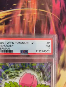 Pokemon Card Bisaknosp Ivysaur Topps Blue Logo Vintage German Deutsch PSA 7 - Image 4