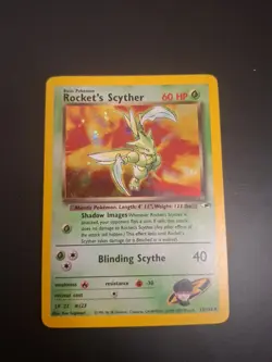 Pokemon TCG Rocket's Scyther Holo Rare Card 13/132 Gym Heroes Unlimited - Image 1