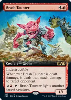 Slightly Played, English - 1 x MTG Brash Taunter - Foil - Extended Art Core Set - Image 1