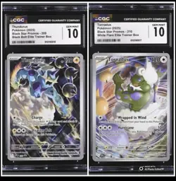 CGC 10 GEM MINT SEQUENTIAL Pokemon Thundurus 209 Tornadus 210 Black Star Promos - Image 1
