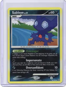 2008 Pokemon Stormfront Reverse Holo Sableye 48/100 - Image 1