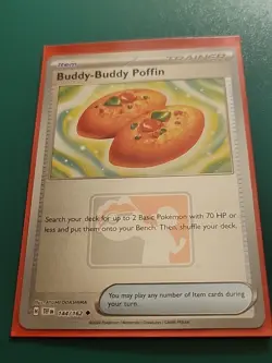 Buddy-Buddy Poffin 144/162 Reverse Holo Play! Pokemon Stamped Promo Near Mint - Image 1