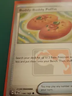 Buddy-Buddy Poffin 144/162 Reverse Holo Play! Pokemon Stamped Promo Near Mint - Image 4
