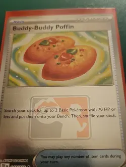 Buddy-Buddy Poffin 144/162 Reverse Holo Play! Pokemon Stamped Promo Near Mint - Image 5