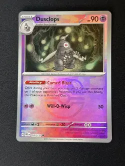 Pokemon Prismatic Evolutions Dusclops 036/131 Master Ball Reverse Holo TCG Card - Image 1