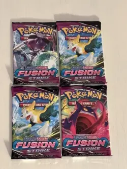 Pokemon SWSH08 FUSION STRIKE Booster Packs *Lot of 4* NEW & SEALED - Image 1