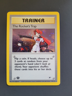 The Rocket’s Trap Holo Rare 1st Edition 19/132 Gym Heroes WOTC Pokemon NM/M - Image 1