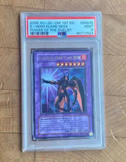 Yu-Gi-Oh! Hero Flare Neos POTD-EN032 1st Edition, PSA Graded 9 MINT 2006 - Image 1