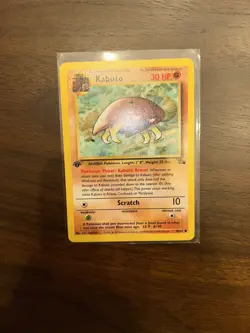 Kabuto 1st Edition Fossil Light Play LP Pokemon WOTC TCG Common Card #50/62 - Image 3