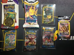 Pokemon Sun & Moon Team Up Unbroken Bonds XY Steam Siege 7 Pack Card Blister Lot - Image 1