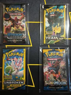 Pokemon Sun & Moon Team Up Unbroken Bonds XY Steam Siege 7 Pack Card Blister Lot - Image 2