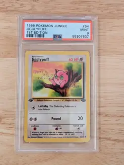 PSA 9 MINT Jigglypuff 1999 Jungle 1st Edition Pokemon Card - Image 1