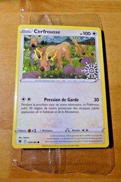 POKEMON FRANCAISE CARD HOLO CARTE PROMO Cerfrousse 125/189 FLOCON SCELLE MINT - Image 1
