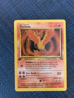 Pokemon TCG Moltres Fossil 27/62 Non-Holo 1st Edition Rare Card Lp+ - Image 1