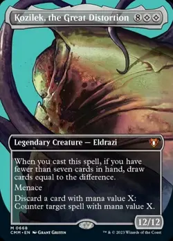 MTG Kozilek, the Great Distortion - Foil - Borderless, Light Play, English Comma - Image 1