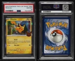 Mirage Holo - Pikachu Pokemon Scarlet & Violet Trick or Trade BOOster PSA 10 - Image 3