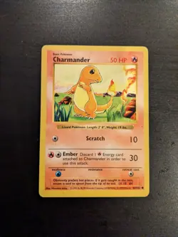 Pokemon TCG Charmander Base Set 46/102 Regular Shadowless Common - Image 1