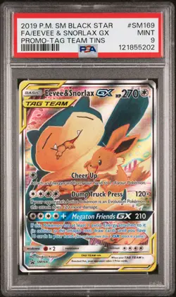 Pokemon Eevee & Snorlax GX SM169 Tag Team Tin Promo BSP MINT PSA 9 - Image 1