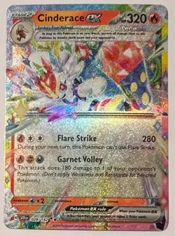 Pokemon TCG Stellar Crown - Cinderace ex - Double Rare Holo - 028/142 - NM - Image 1