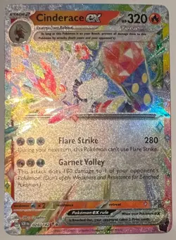 Pokemon TCG Stellar Crown - Cinderace ex - Double Rare Holo - 028/142 - NM - Image 2