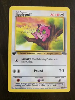 Pokemon 1st Edition Jigglypuff 54/64 Jungle Set WOTC- LP - Image 1