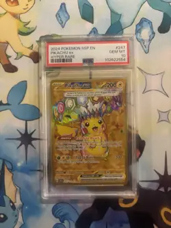 Pokemon Pikachu EX Gold Hyper Rare Surging Sparks SSP 247/191 PSA 10 - Image 1