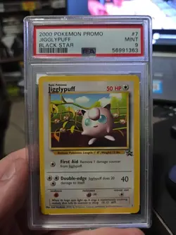 Pokemon Jigglypuff PSA 9 Mint #7 WOTC Black Star Promo - Image 1