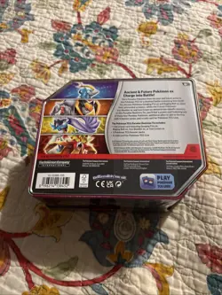 Pokemon Paradox Destinies Tin-Gouging Fire ex Tin w/5 Booster Packs New/Sealed - Image 2