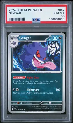 2024 POKEMON PAF EN-PALDEAN FATES #057 GENGAR PSA 10 - Image 1