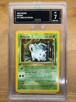 1999 Pokemon Jungle Nidoran 1st Edition GMA 7 WOTC Vintage Card #57 - Image 1